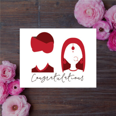 Married Couple Silhouette – Congratulations Card