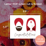 Married Couple Silhouette – Congratulations Card