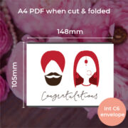 Married Couple Silhouette – Congratulations Card